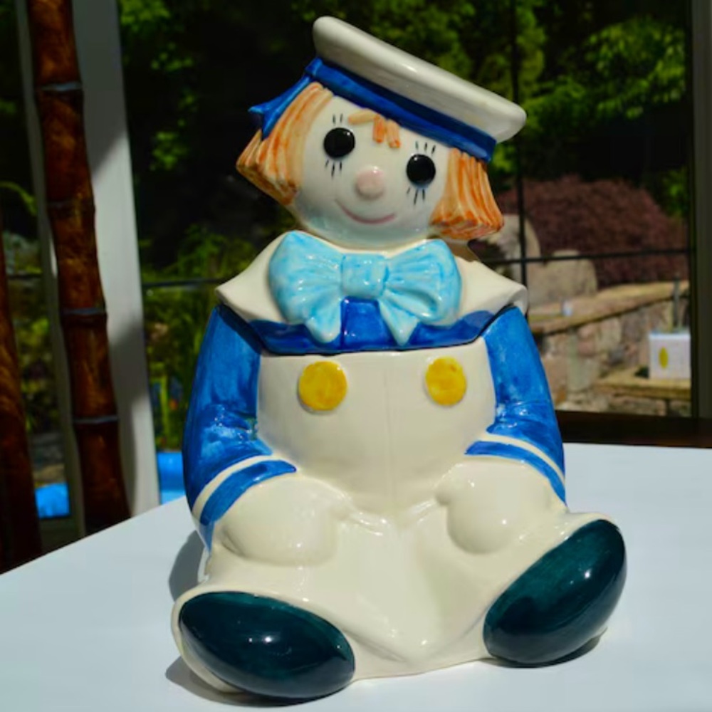 Vintage Metlox Poppytrail Pottery Raggedy Ann Cookie Jar 1970’s